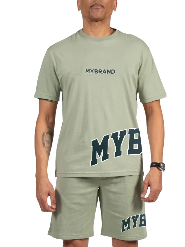 Men's T-shirts everyday gray-MYBRAND Bold Emblem T-shirt | LIGHT GREEN