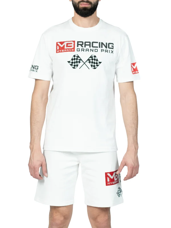 Men's T-shirts slim white-MYBRAND Grand prix | WHITE