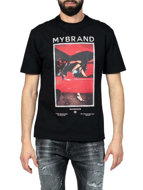 Men's T-shirts stylish brown-MYBRAND showroom ferarri | BLACK