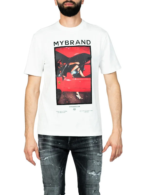 Men's T-shirts slim white-MYBRAND showroom ferarri | WHITE