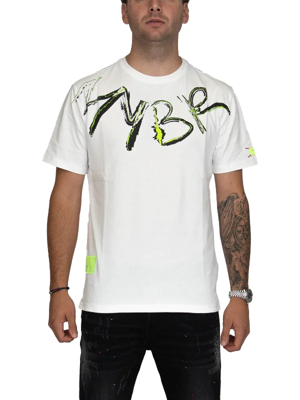 Men's T-shirts durable green-MYBRAND Signature Scribble Tee | OFF-WHITE