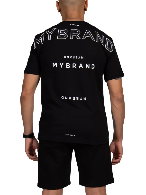 Men's T-shirts casual brown-MYBRAND Signature Series: Classic Logo Tee | BLACK