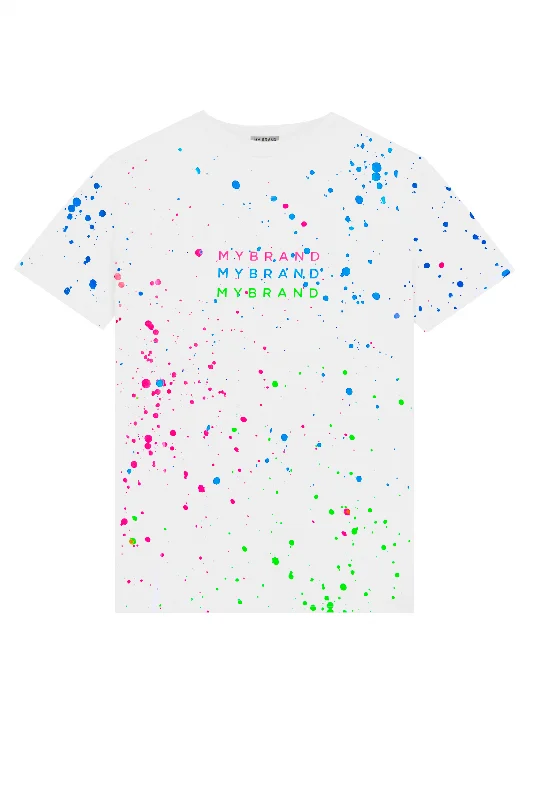 Men's T-shirts casual green-NEON PAINT CAPSULE T-SHIRT | WHITE