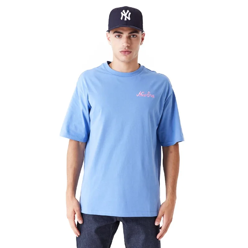 Men's T-shirts lightweight navy-New Era Food Graphic Blue Oversized T-Shirt