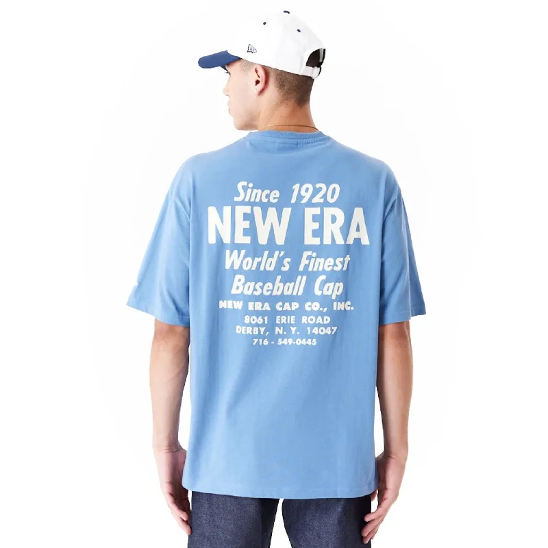 Men's T-shirts breathable navy-New Era Graphic Blue Oversized T-Shirt