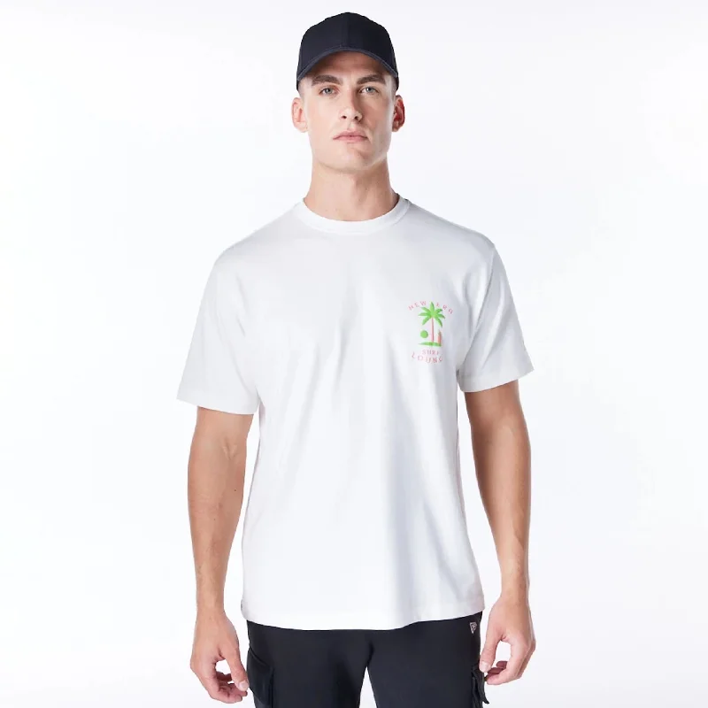 Men's T-shirts comfy green-New Era Korea Surf Lounge White T-Shirt