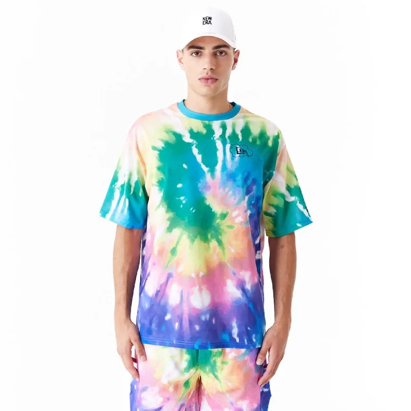 Men's T-shirts breathable black-New Era Tie Dye Multi-Coloured Oversized T-Shirt