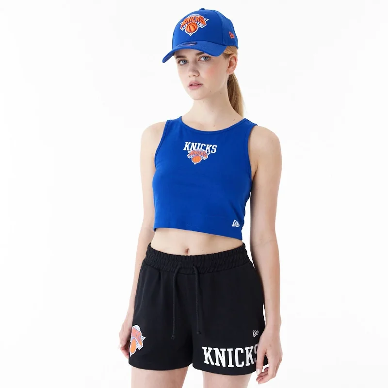 Men's T-shirts casual tan-New York Knicks Womens NBA Team Logo Blue Crop Tank Top