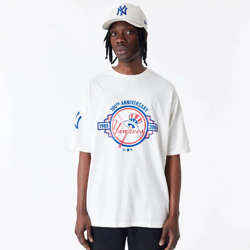 Men's T-shirts breathable navy-New York Yankees MLB Anniversary White Oversized T-Shirt