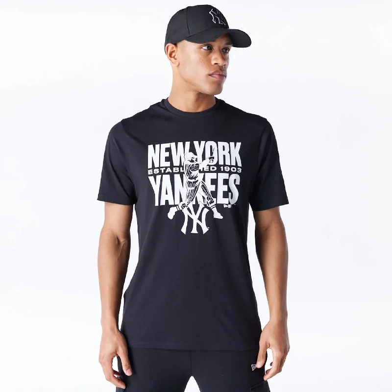 Men's T-shirts durable brown-New York Yankees MLB Baseball Graphic Black T-Shirt