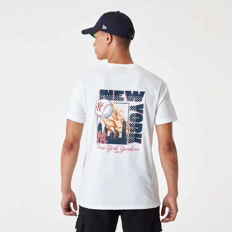 Men's T-shirts durable tan-New York Yankees MLB City Graphic White T-Shirt