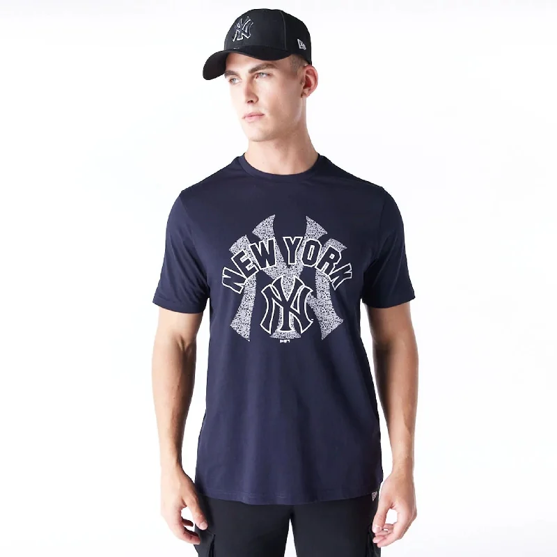 Men's T-shirts breathable gray-New York Yankees MLB Team Logo Graphic Navy T-Shirt