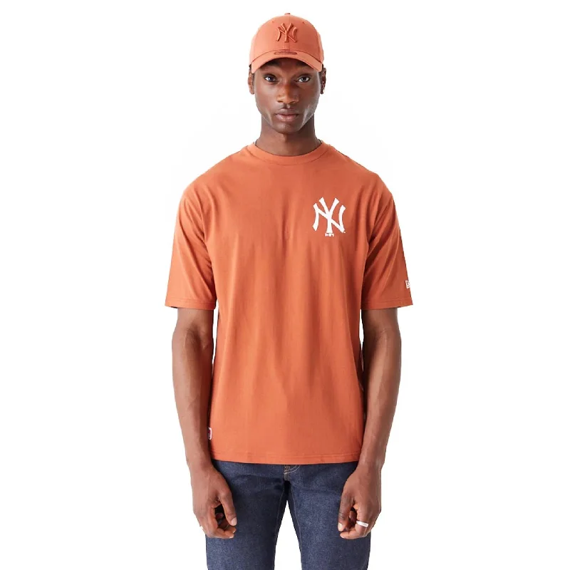 Men's T-shirts everyday tan-New York Yankees MLB World Series Brown Oversized T-Shirt