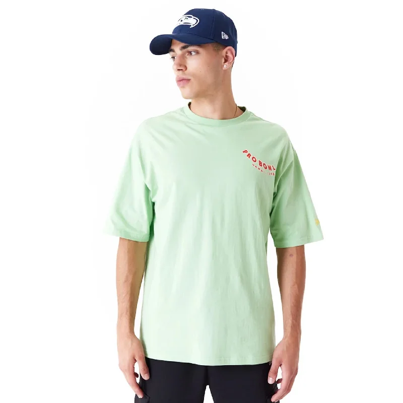 Men's T-shirts durable tan-NFL Pro Bowl Hawaii NFC Graphic Bright Green Oversized T-Shirt