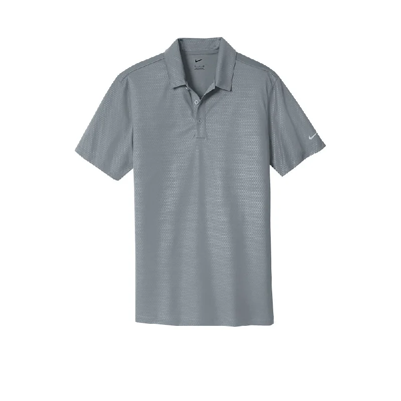 Men's polo shirts trendy navy-Nike Dri-FIT Embossed Tri-Blade Polo