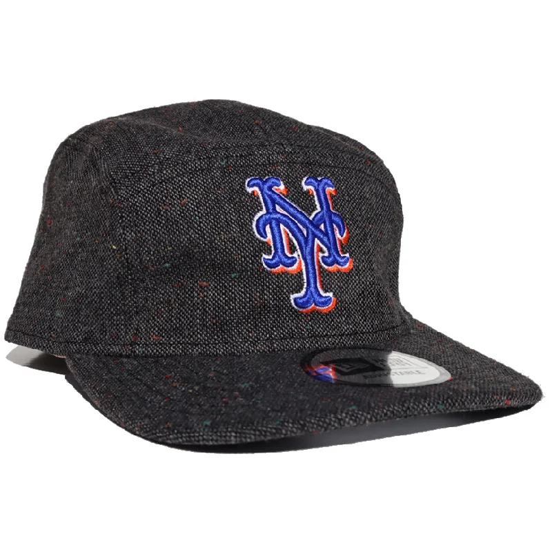 Men's hats lightweight black-NY Mets Tweed | New Era 5 Panel Camper (Black)