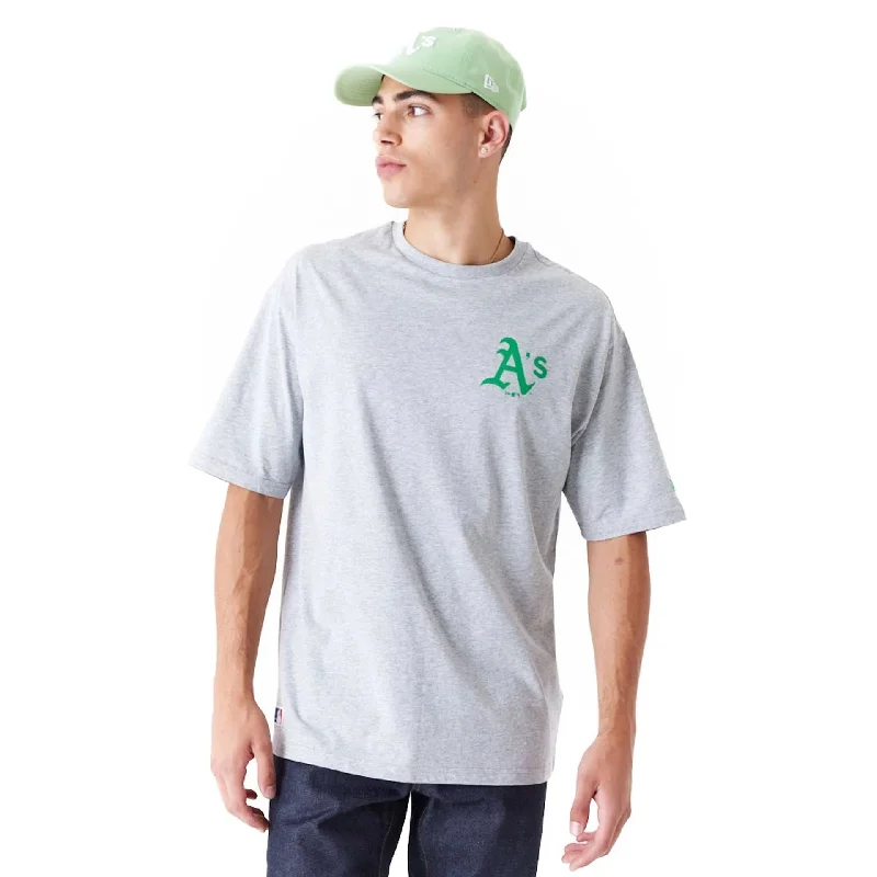 Men's T-shirts slim green-Oakland Athletics MLB World Series Grey Oversized T-Shirt