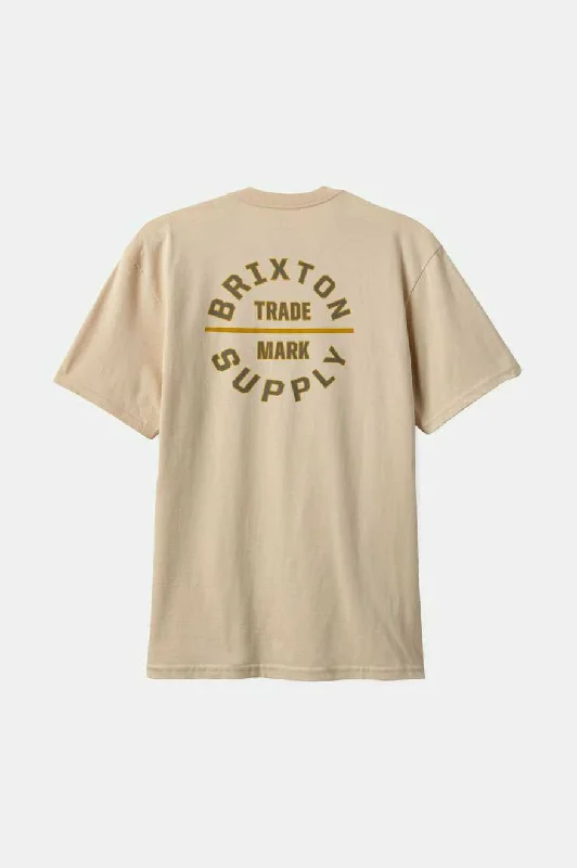 Men's T-shirts breathable white-Oath V S/S Standard T-Shirt - Cream/Grey/Mustard