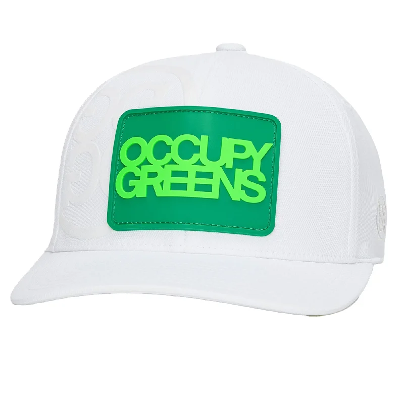 Men's hats breathable tan-Occupy Greens Stretch Twill Snapback Cap Snow - AW24