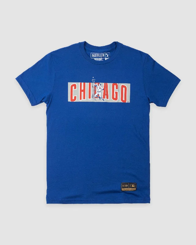 Men's T-shirts graphic black-Outfield Fence Tee - Chicago Cubs