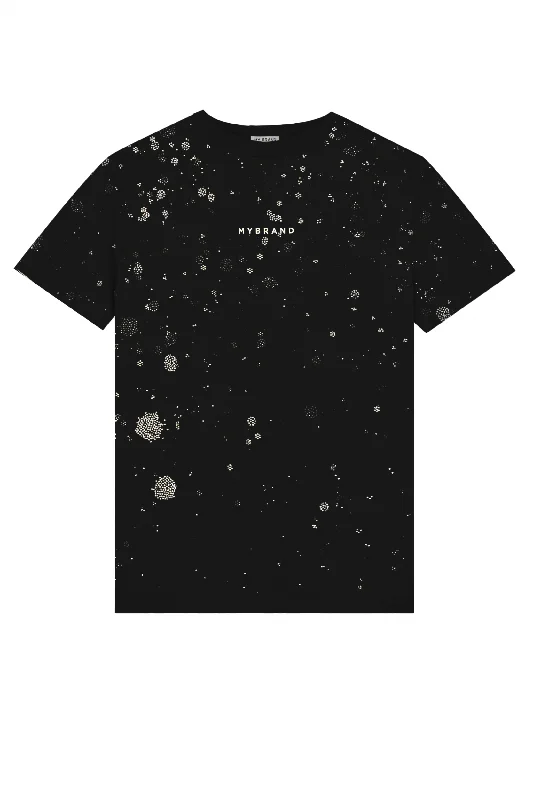 Men's T-shirts soft navy-RHINESTONE SPLASH MB T-SHIRT | BLACK