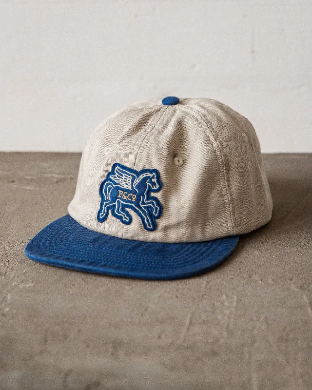 Men's hats breathable navy-Pegasus 6 Panel Cap - Ecru / Blue