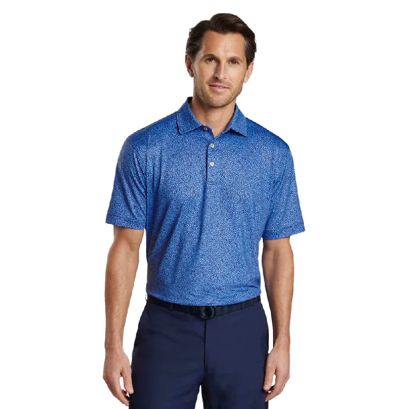 Men's polo shirts stylish white-Peter Millar Luck Of The Irish Performance Jersey Polo Shirt - Sport Navy