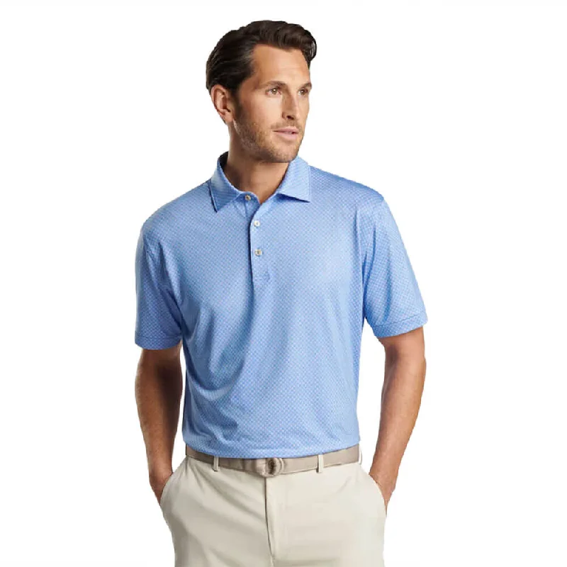 Men's polo shirts lightweight navy-Peter Millar North Flight Performance Jersey Polo Shirt - Liberty Blue