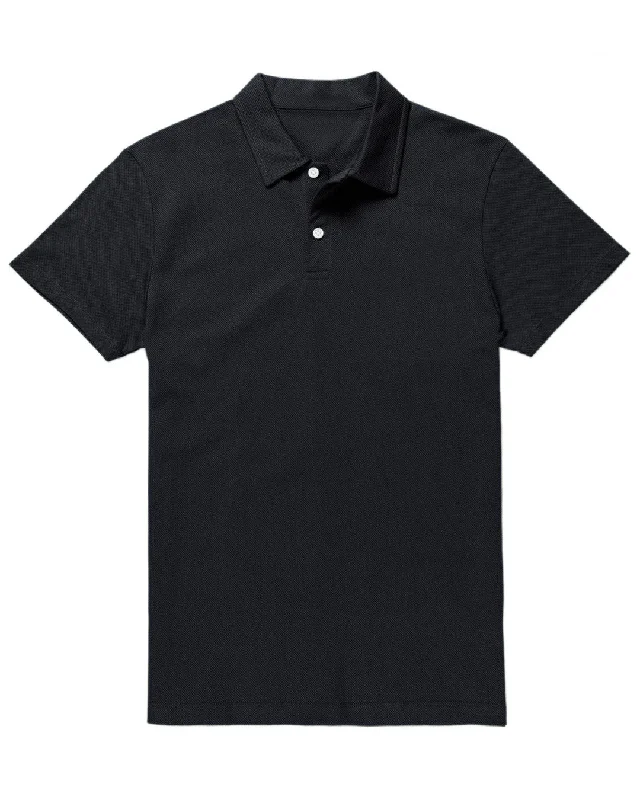 Men's polo shirts breathable gray-Polo Heather Mid-night Grey