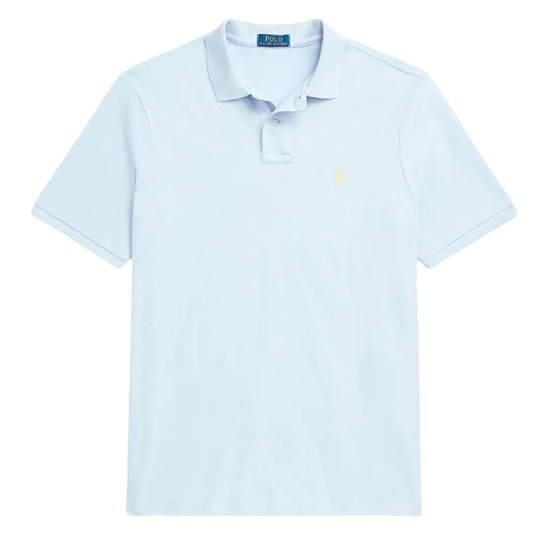 Men's polo shirts breathable green-Polo Ralph Lauren Custom Slim Fit Classic Polo Alpine Blue