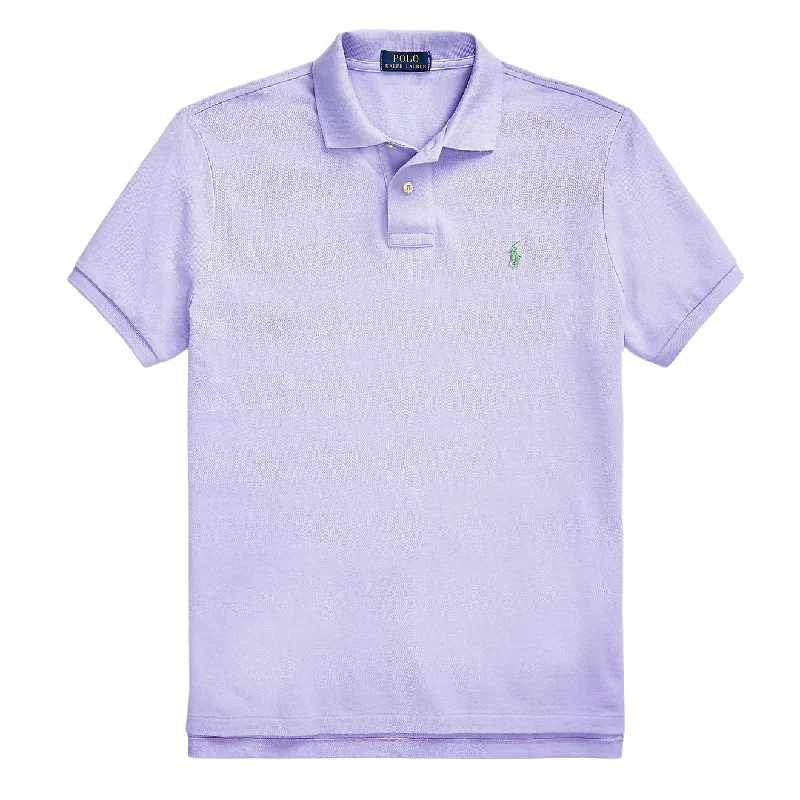 Men's polo shirts lightweight gray-Polo Ralph Lauren Custom Slim Fit Classic Polo Pastel Purple Heather