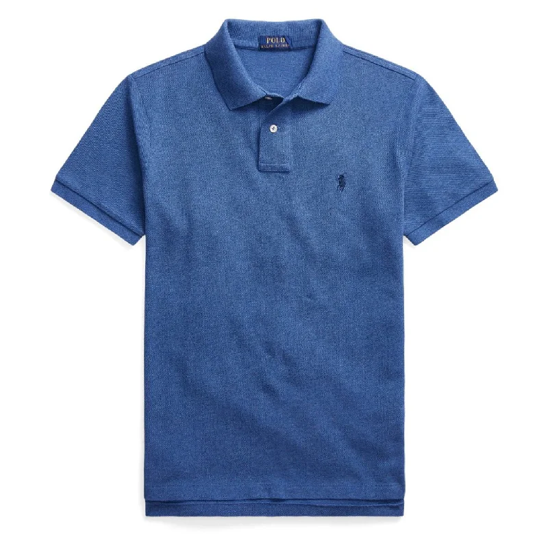 Men's polo shirts stylish green-Polo Ralph Lauren Custom Slim Fit Classic Polo Royal Blue Heather