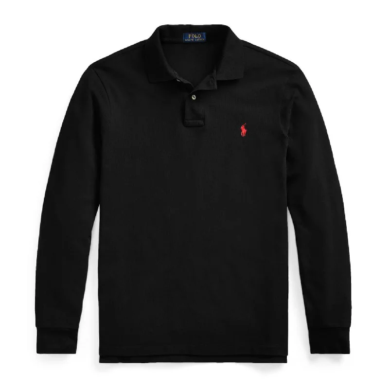 Men's polo shirts everyday navy-Polo Ralph Lauren L/S Classic Polo Black