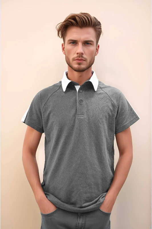 Men's polo shirts classic tan-Polo Republica Men's Contrast Collar Polo Shirt