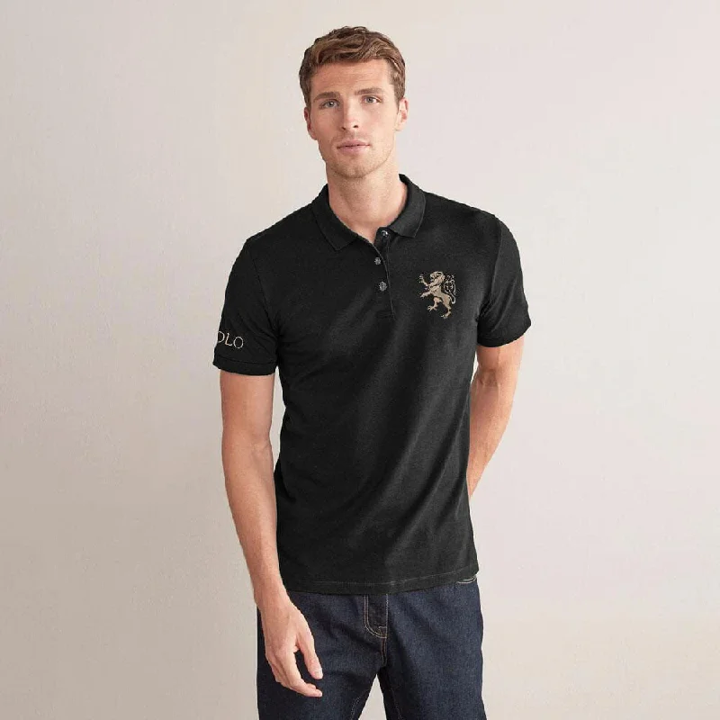 Men's polo shirts slim white-Polo Republica Men's Lion & Polo Embroidered Short Sleeve Polo Shirt