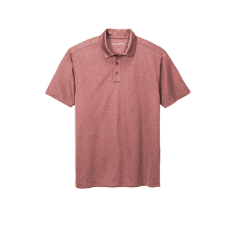 Men's polo shirts classic gray-#Port Authority Heathered Silk Touch Performance Polo