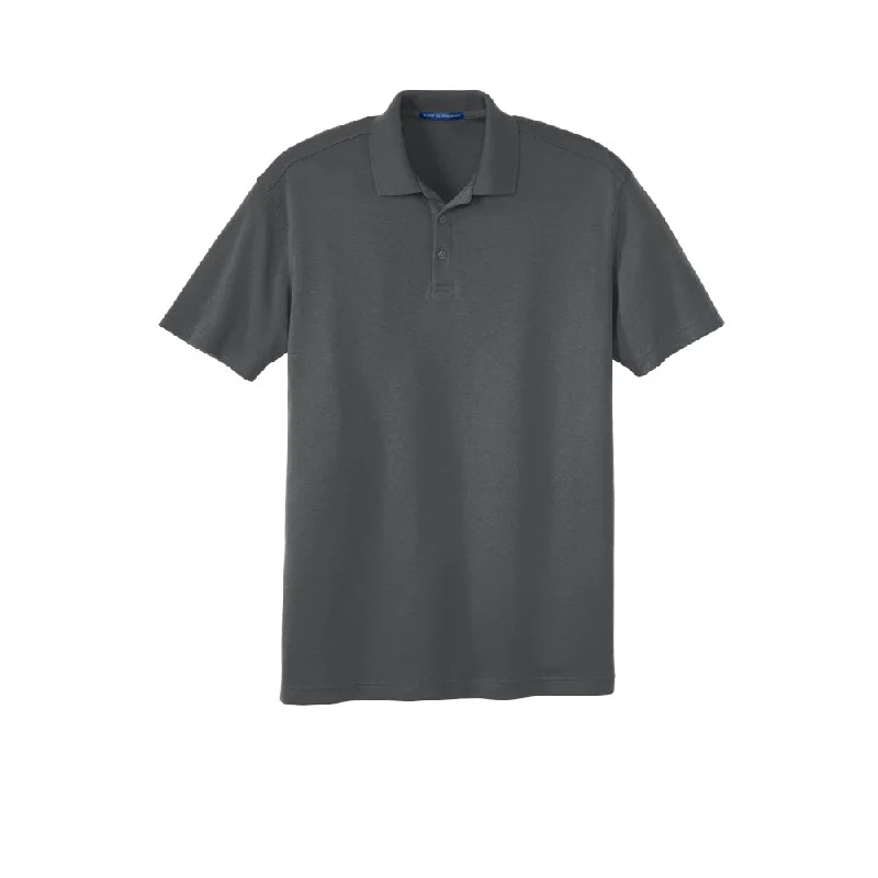 Men's polo shirts stylish green-#Port Authority Silk Touch Interlock Performance Polo