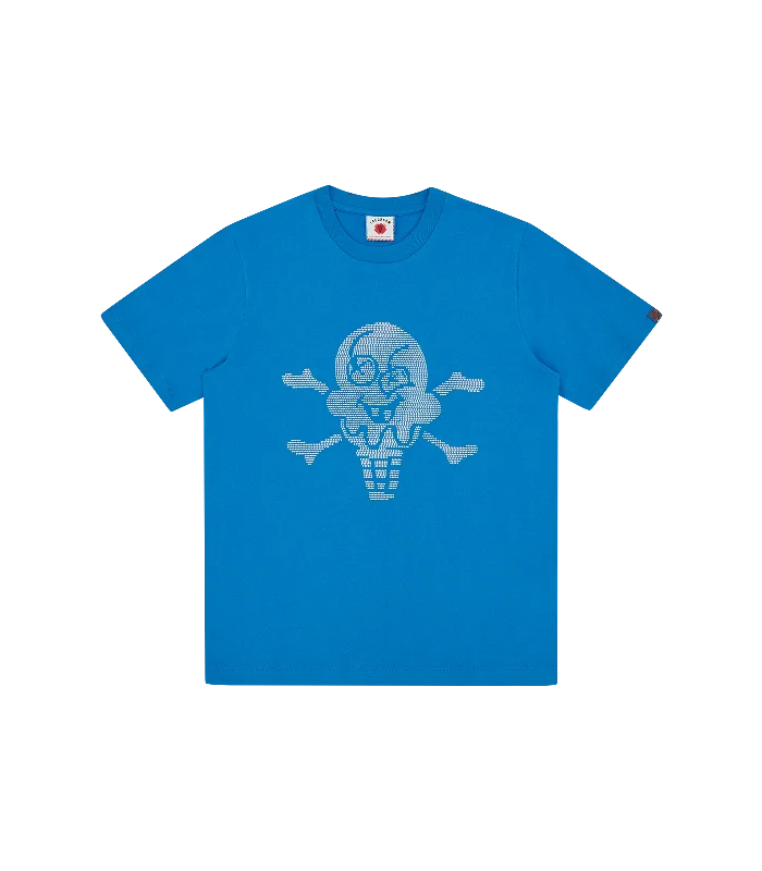 Men's T-shirts casual brown-RHINESTONE CONES & BONES T-SHIRT - BLUE