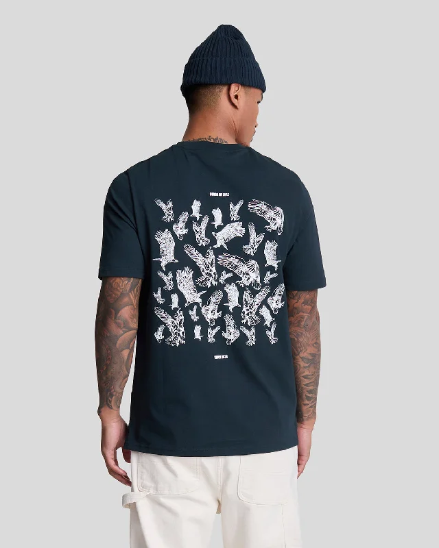 Men's T-shirts comfy brown-Scattered Eagles Graphic T-Shirt