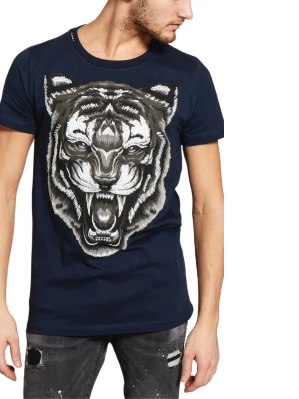 Men's T-shirts casual gray-Scream Tiger T-Shirt | NAVY