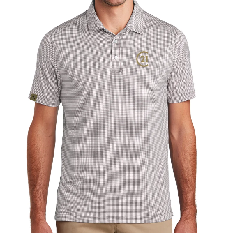 Men's polo shirts durable gray-SEAL Polo Mens - Micro Check Gingham