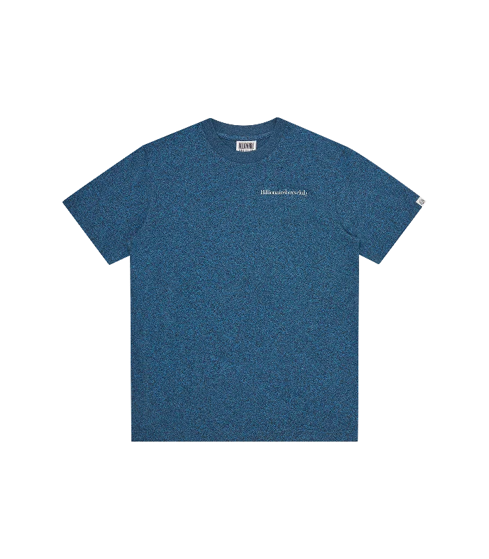 Men's T-shirts durable tan-SERIF LOGO T-SHIRT - BLUE MARL