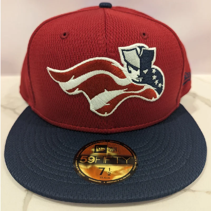 Men's hats stylish navy-Somerset Patriots 59FIFTY Performance Tech Mesh Retail Replica Alternate Cap