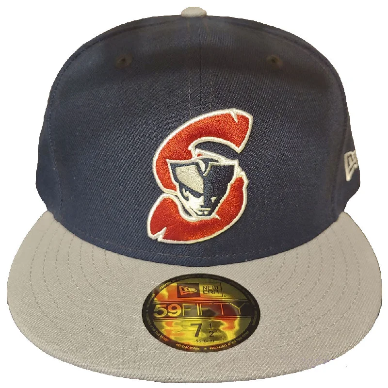 Men's hats breathable white-Somerset Patriots New Era 59FIFTY Authentic On Field Road Navy Gray Fitted Cap