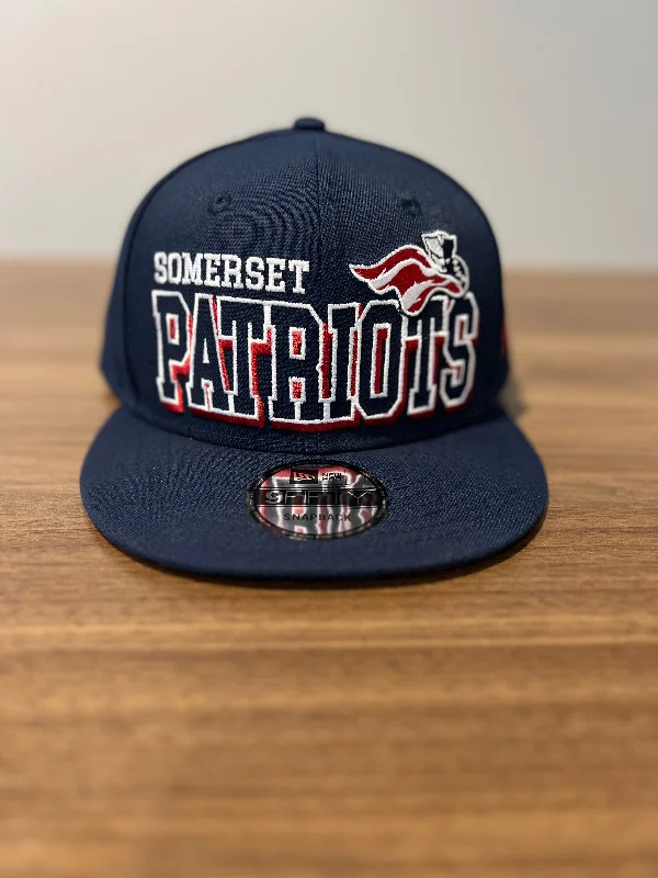 Men's hats classic green-Somerset Patriots New Era Navy 9FIFTY Adjustable Game Day Cap