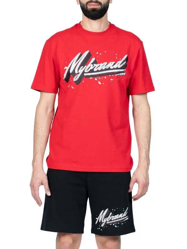 Men's T-shirts everyday gray-Spotted MYBRAND | RED