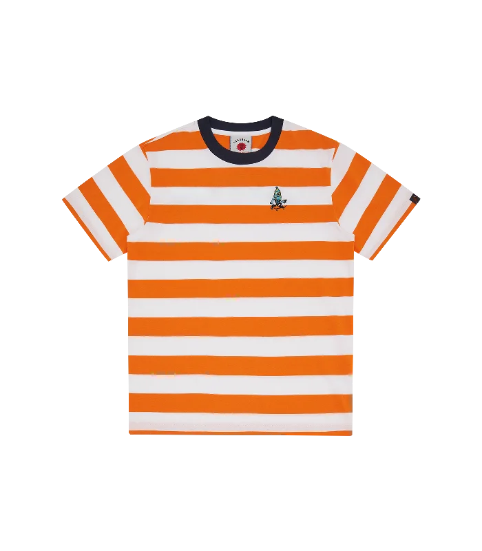 Men's T-shirts stylish black-STRIPED T-SHIRT - ORANGE STRIPE