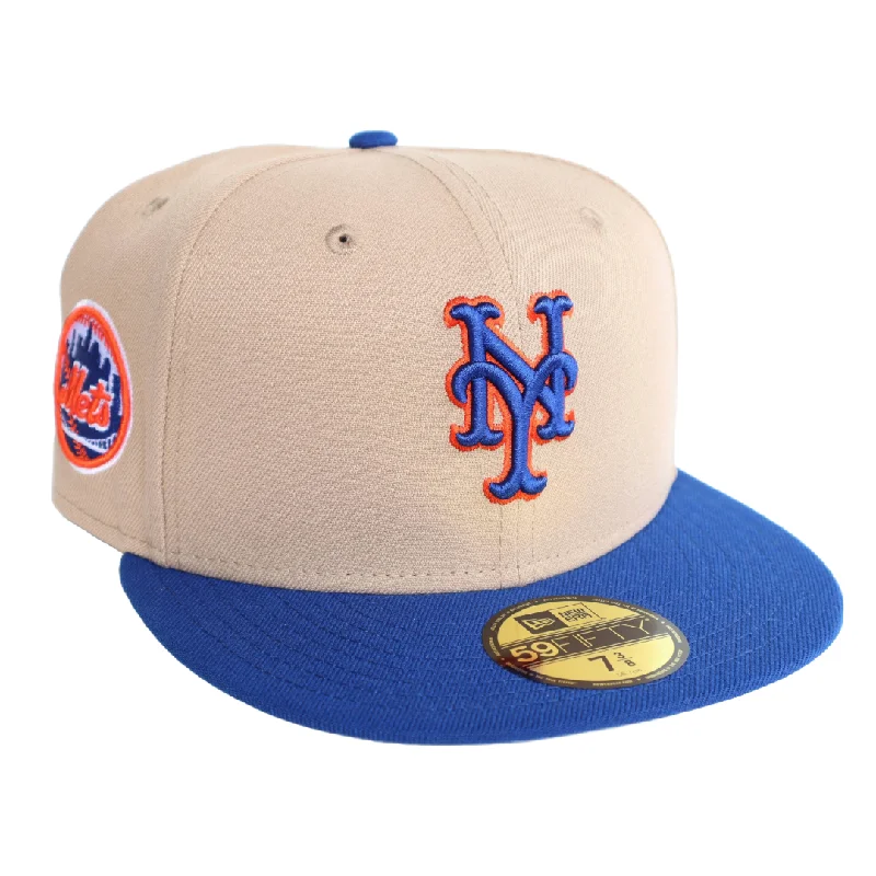 Men's hats lightweight gray-T7L x New York Mets Skyline Patch (Camel) | New Era 59Fifty Fitted