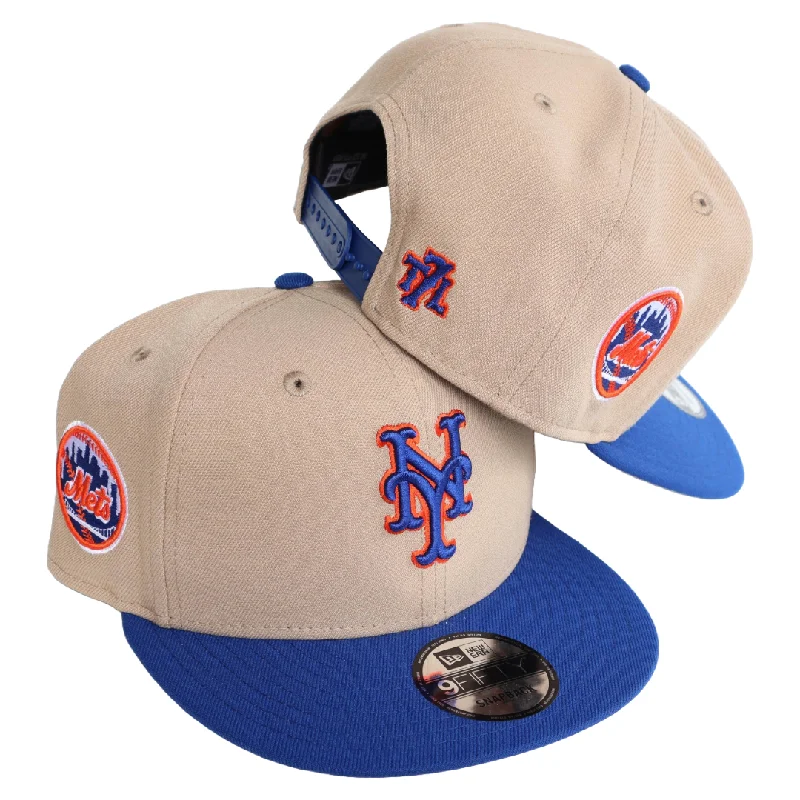 Men's hats classic tan-T7L x New York Mets Skyline Patch (Camel) | New Era Snapback