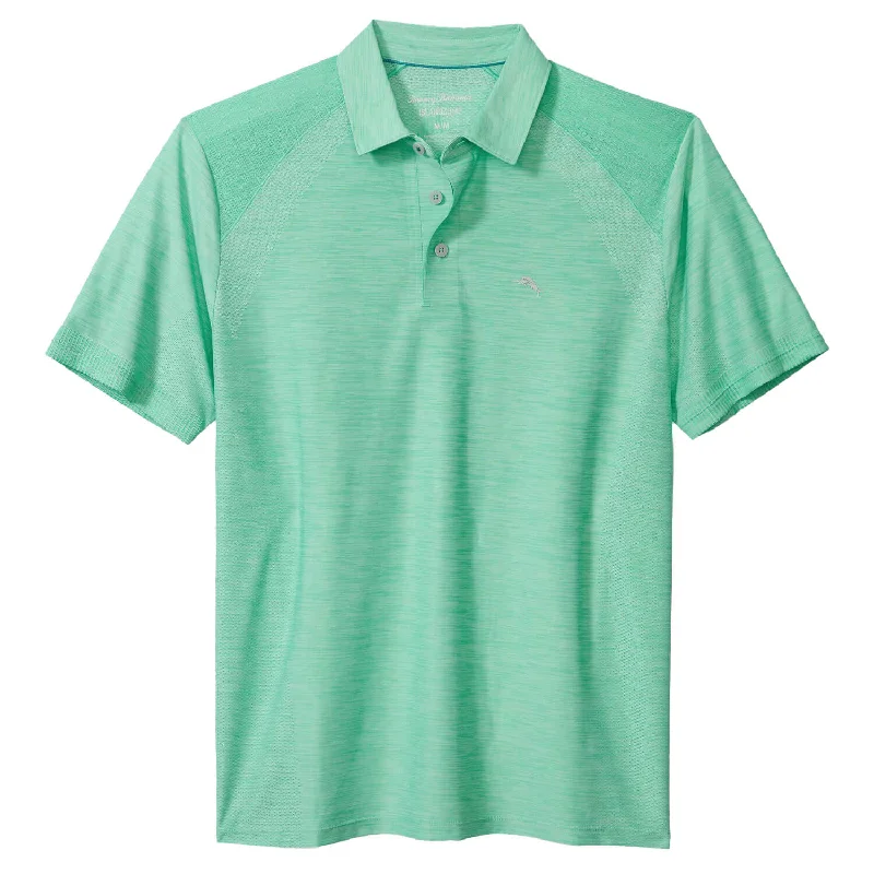 Men's polo shirts breathable navy-Tommy Bahama IslandZone Palm Coast Pro Polo Shirt - Mint Tourmaline